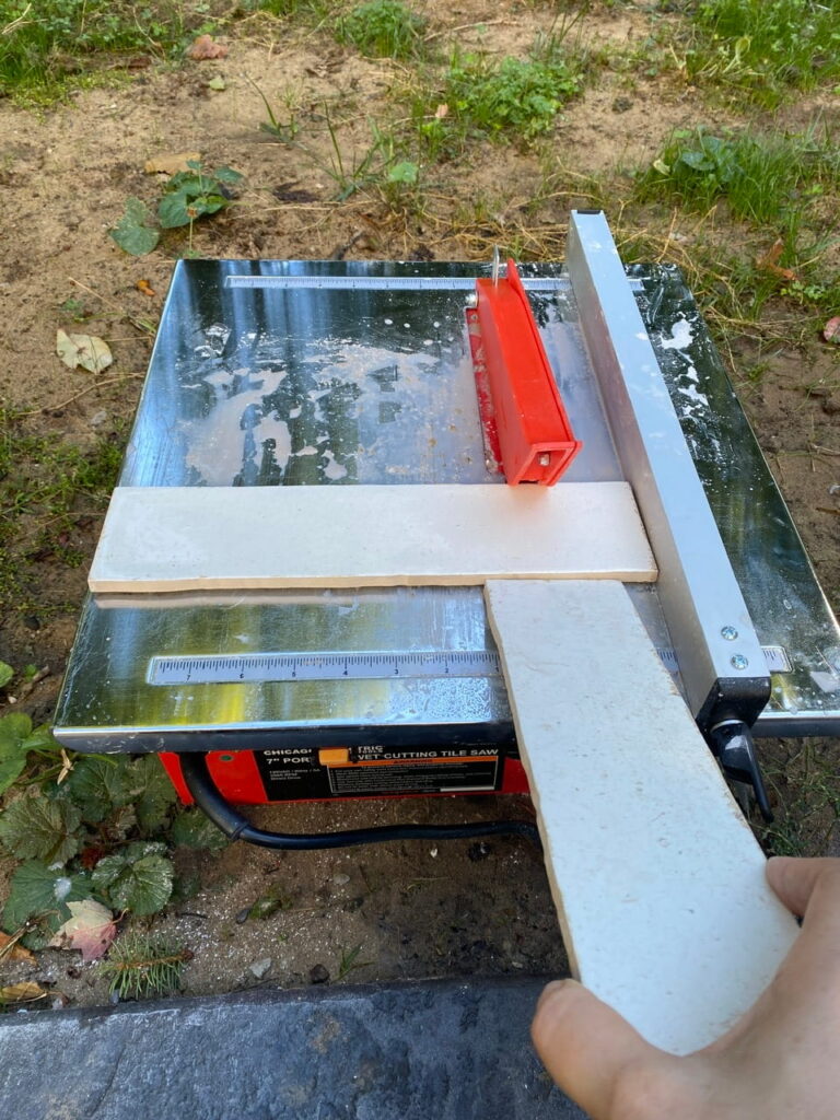 Using a tile saw